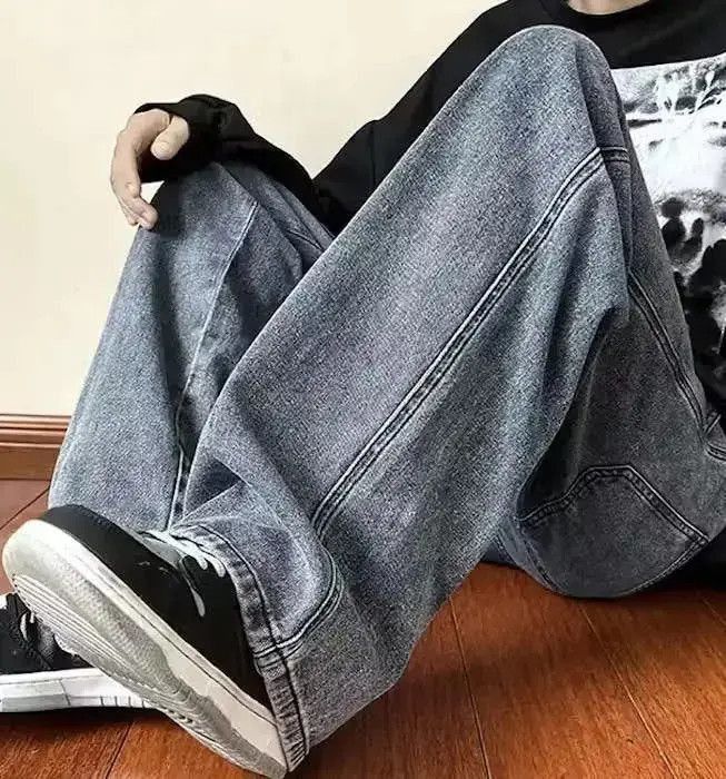 Japanese Brand Smoke Gray Streetwear Baggy Jeans Size US 32 / EU 48 - 2 Thumbnail