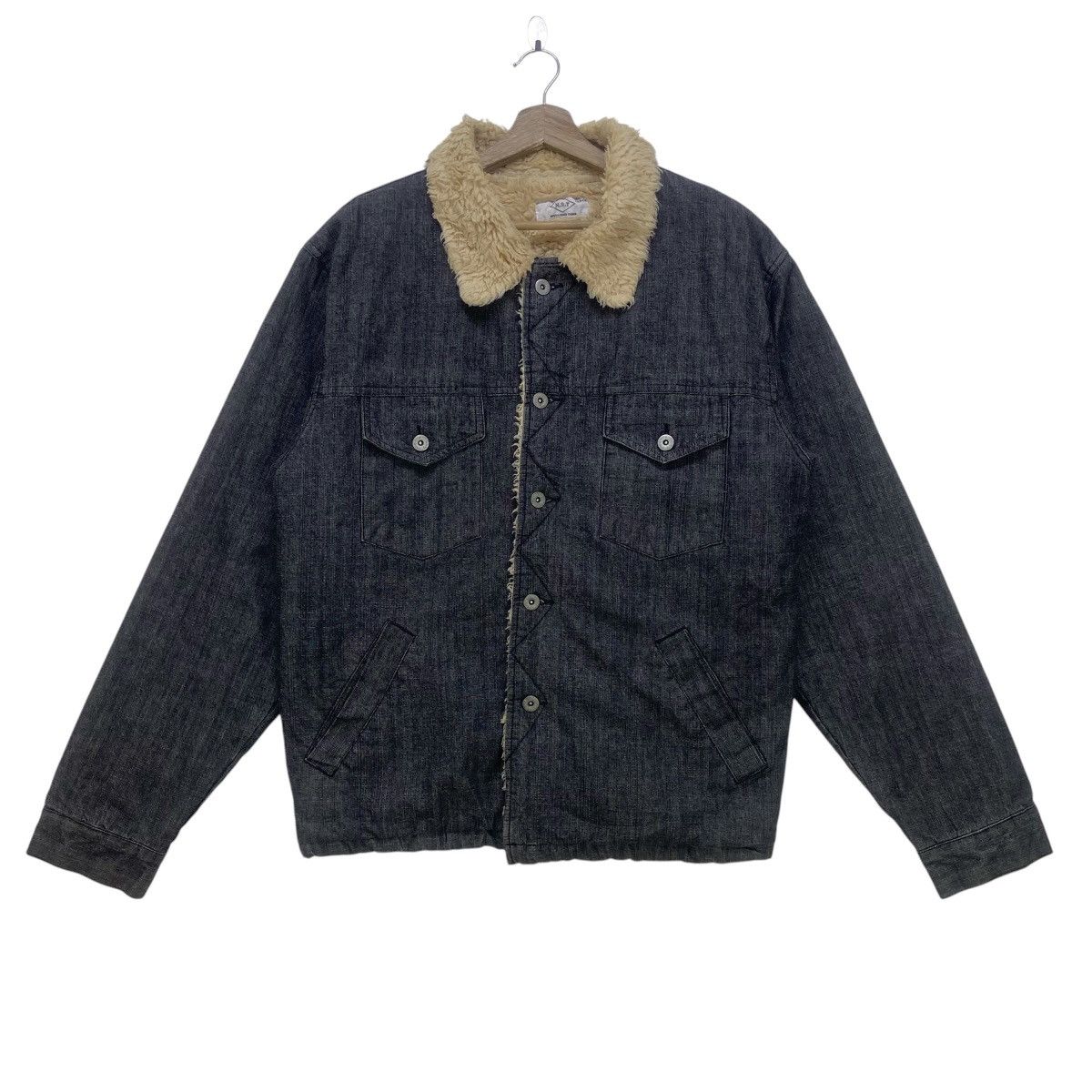 Japanese Brand Vintage Never Seen Thing Sherpa Trucker Denim Jacket Size US M / EU 48-50 / 2 - 2 Thumbnail