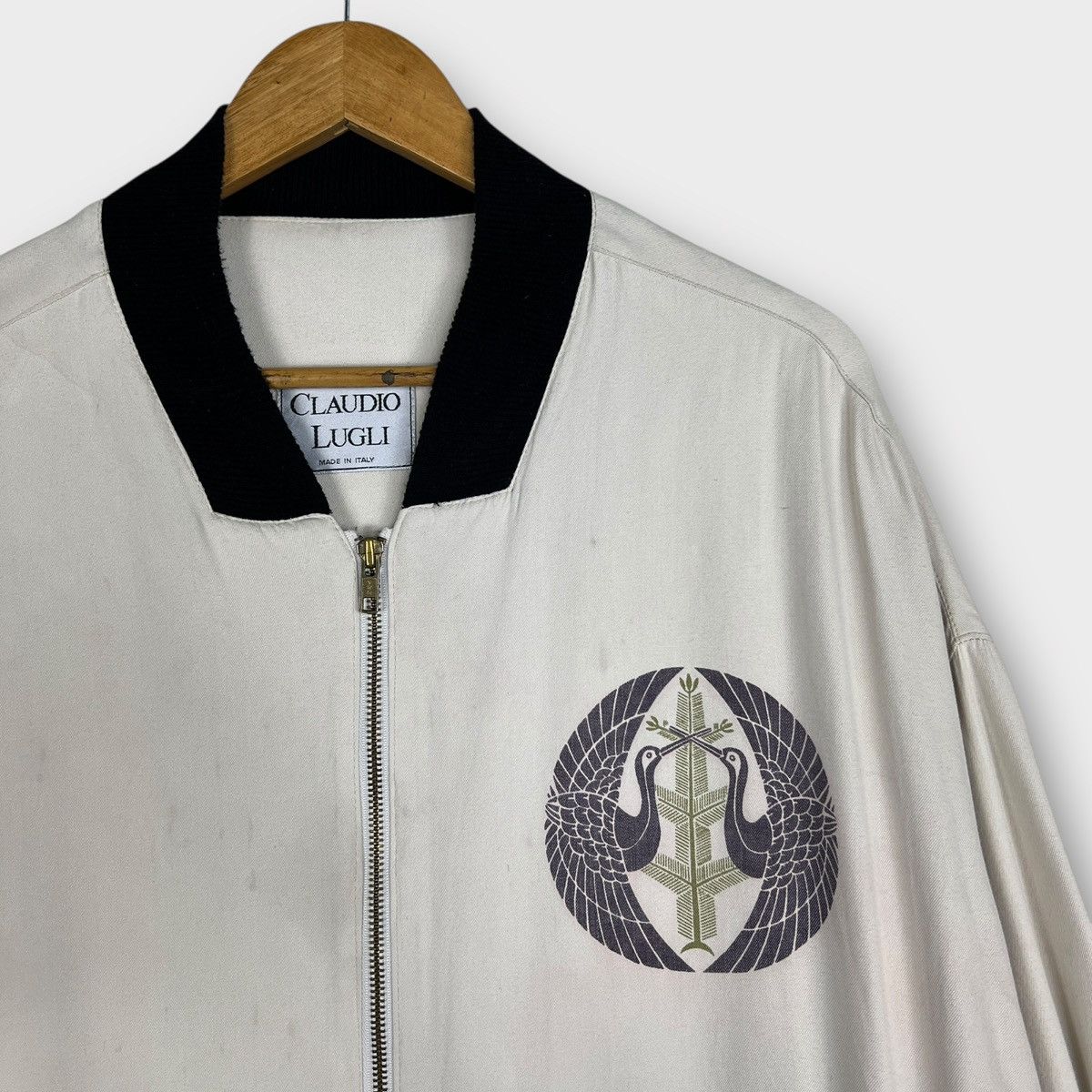Other 🔥 Vintage Claudio lugli Rayon Bomber Jacket Made In Italy Size US L / EU 52-54 / 3 - 6 Thumbnail