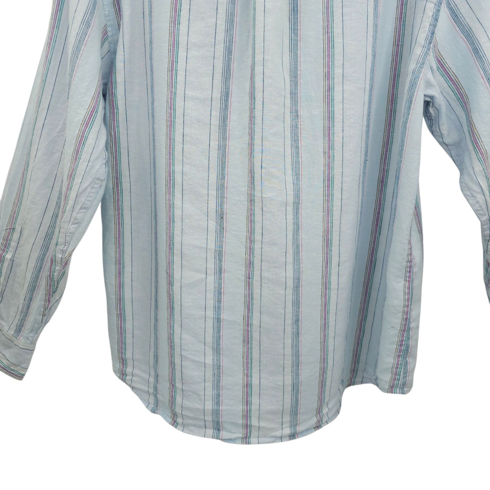 Tommy Bahama Tommy Bahama Shirt Mens L Blue Striped Linen Blend Long Slve Size US L / EU 52-54 / 3 - 14 Thumbnail