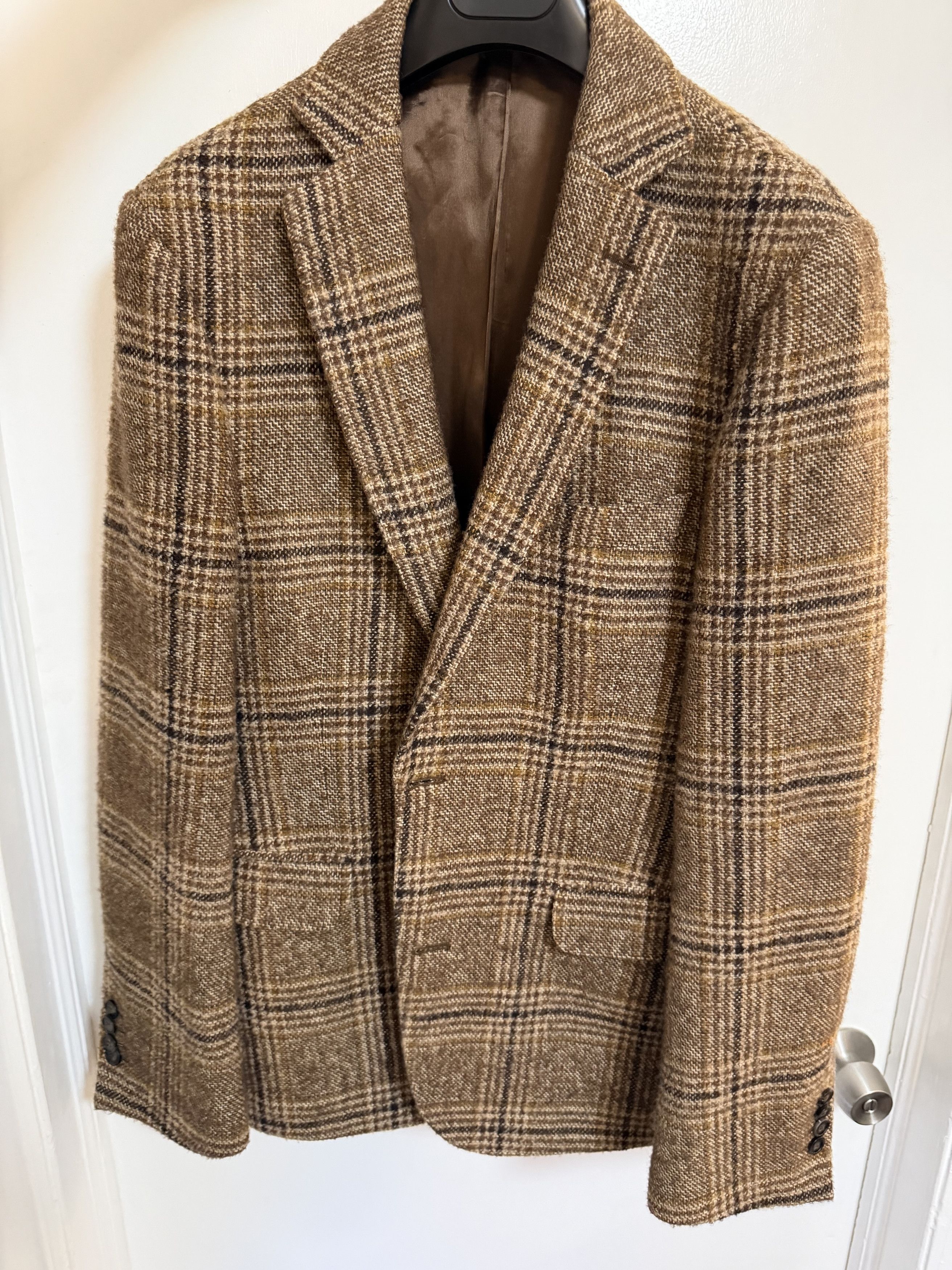 Officine Generale Officine Generale Brown/Beige Plaid 375 Jacket Size 40R - 7 Thumbnail