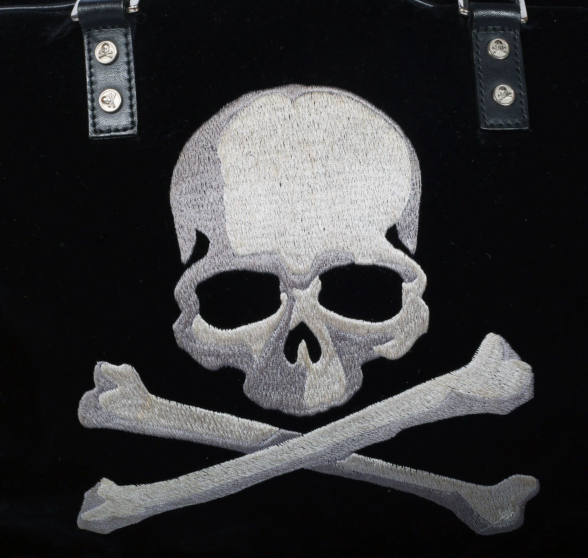 Mastermind Japan MMJ 12AW Skull Silver Thread Velour Boston Bag Size ONE SIZE - 3 Thumbnail