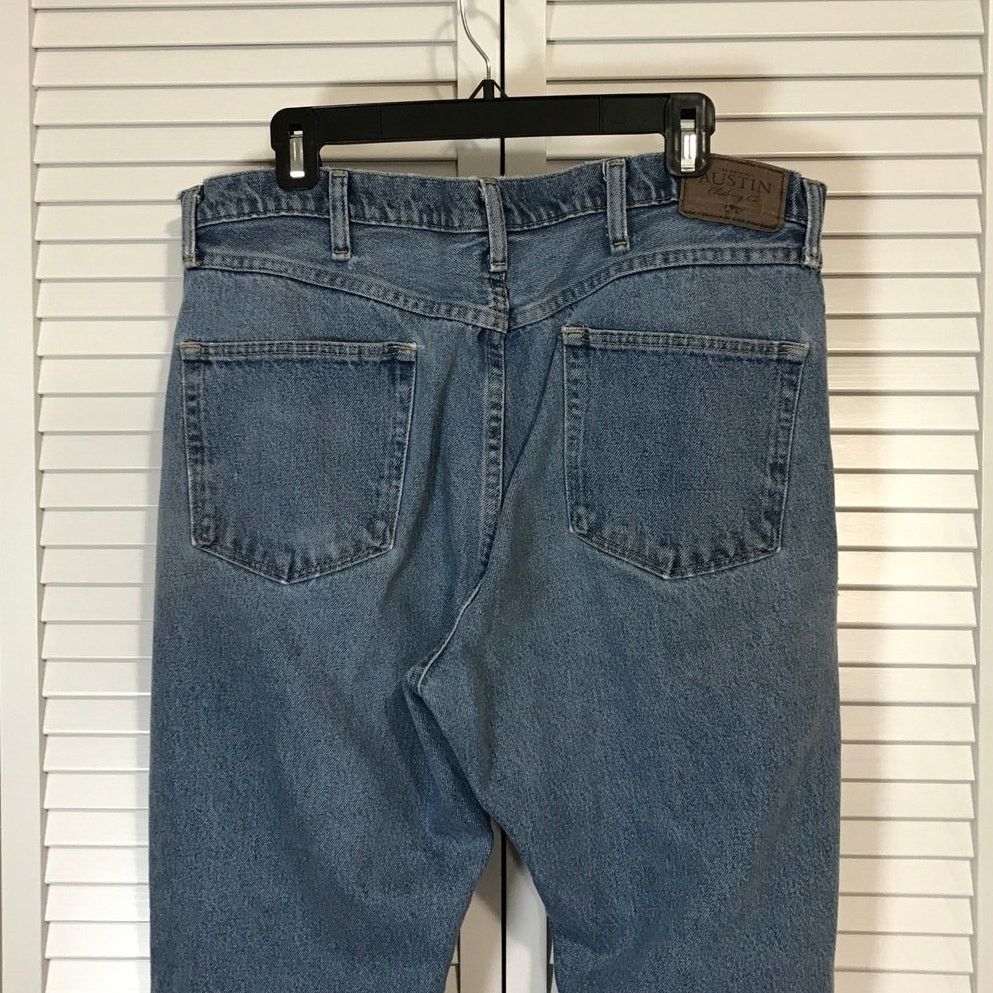 Other Austin Blue Denim Relaxed Fit Straight Leg Jeans Men 38x27 Size US 38 / EU 54 - 4 Thumbnail