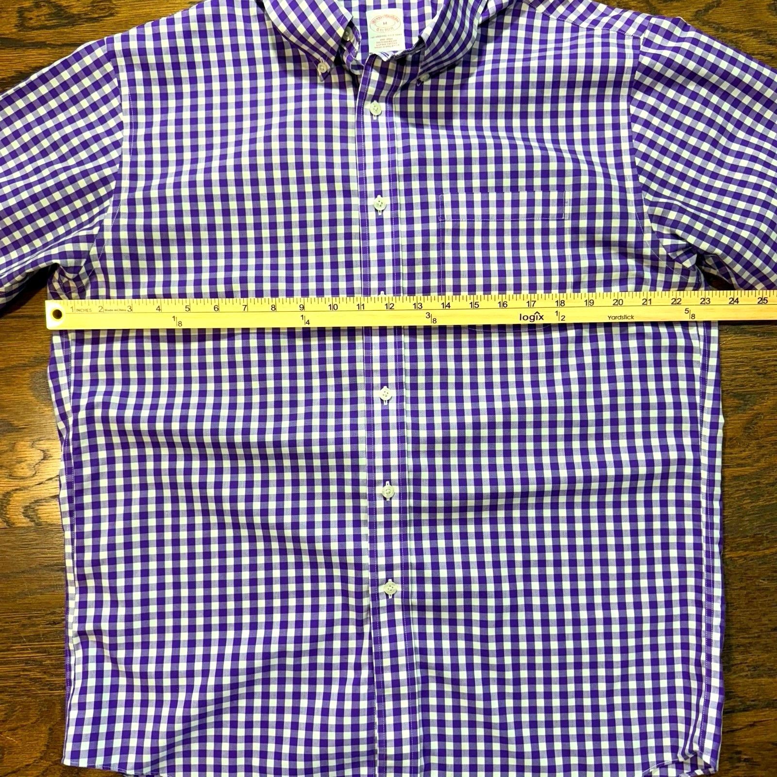 Brooks Brothers Brooks Brothers Gingham Short Sleeve Shirt M Supima Cotton Size US M / EU 48-50 / 2 - 2 Thumbnail