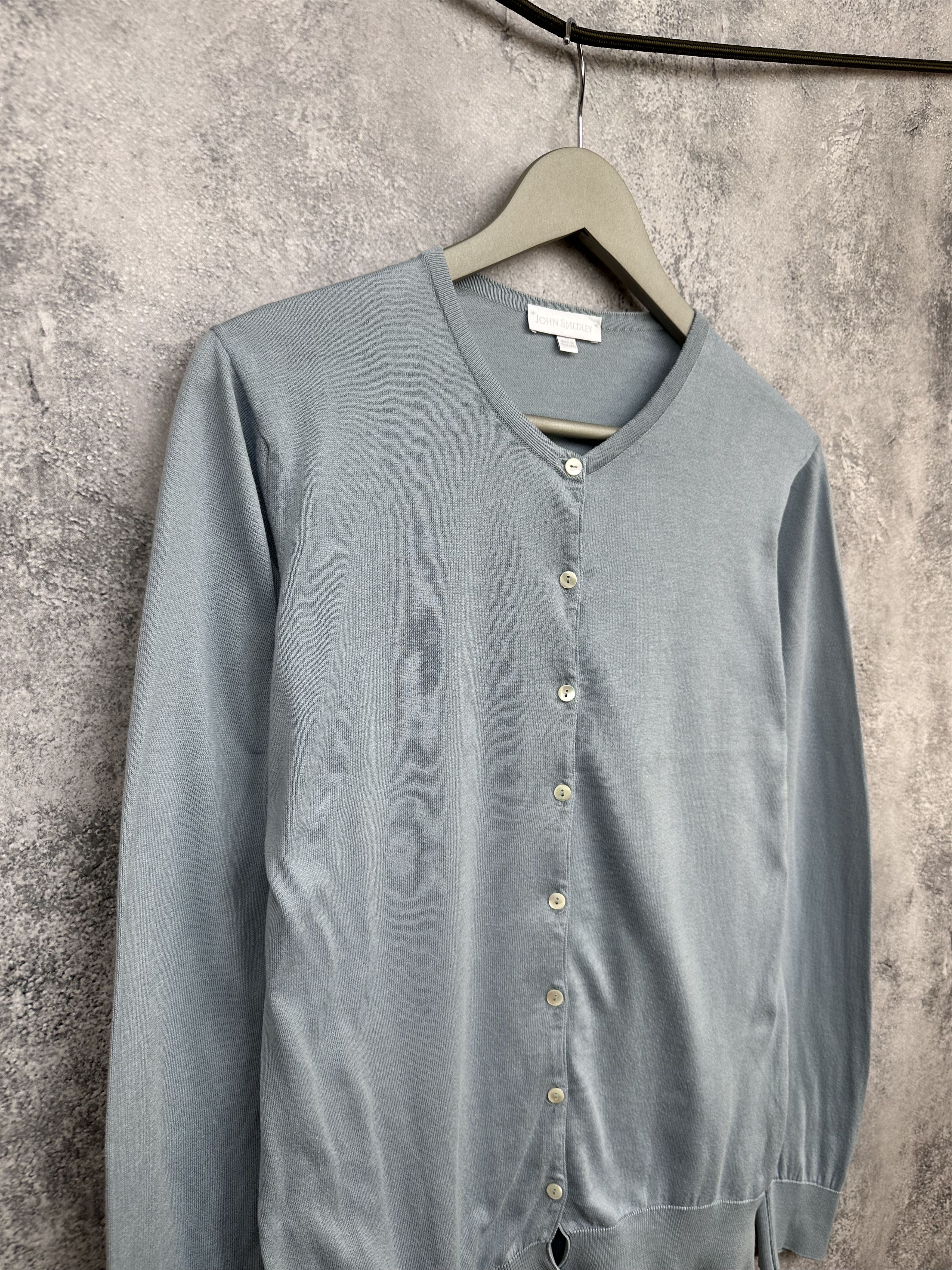 John Smedley John Smedley Sea Island Cotton Cardigan Crew Lightweight Size L / US 10 / IT 46 - 3 Thumbnail