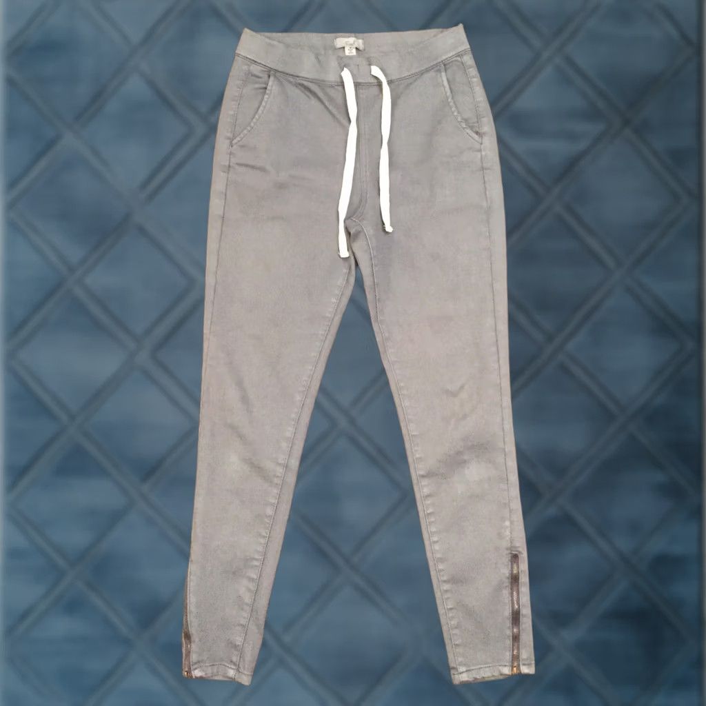Vintage Easel Pants Womens Small Gray Ankle Zip Drawstring Chino Skinny Casual 28in Inseam Womens Size 28" / US 6 / IT 42 - 1 Thumbnail