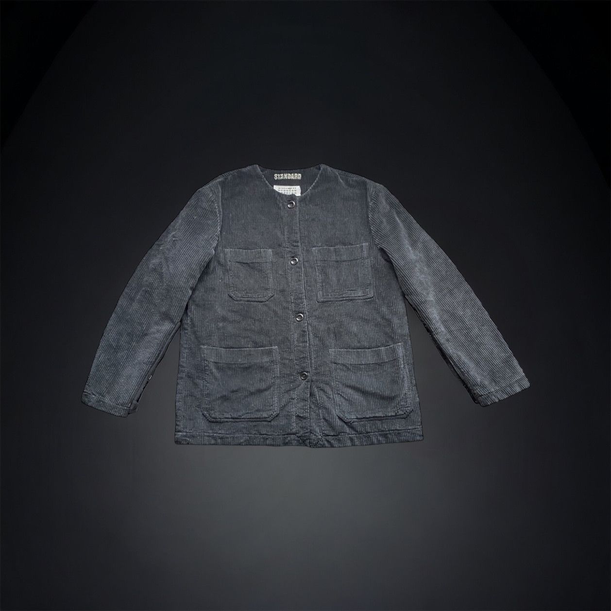 image of Italian Designers Maison Martin Margiela Corduroy Velvet Standard Jacket Size 44 in Grey, Women's