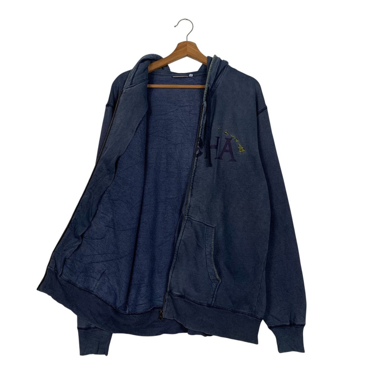 Vintage HONOLUA Surf ALOHA Big Logo Zipper Hoodies #3611-C165 Size US L / EU 52-54 / 3 - 8 Thumbnail
