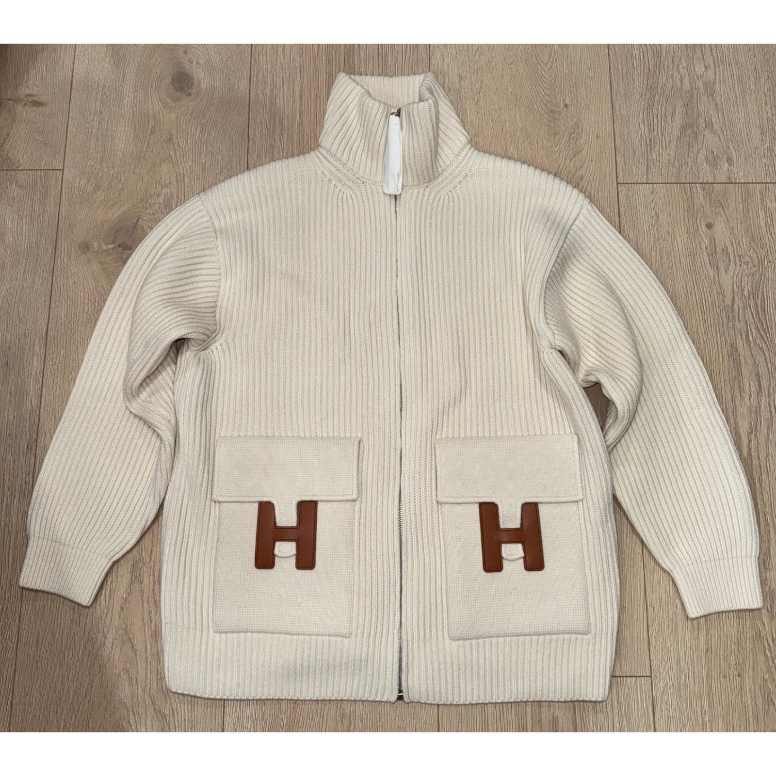 Hermes Zip Up Zipper Cardigan Sweater Wool Knit Jacket 38 Size XS / US 0-2 / IT 36-38 - 4 Thumbnail