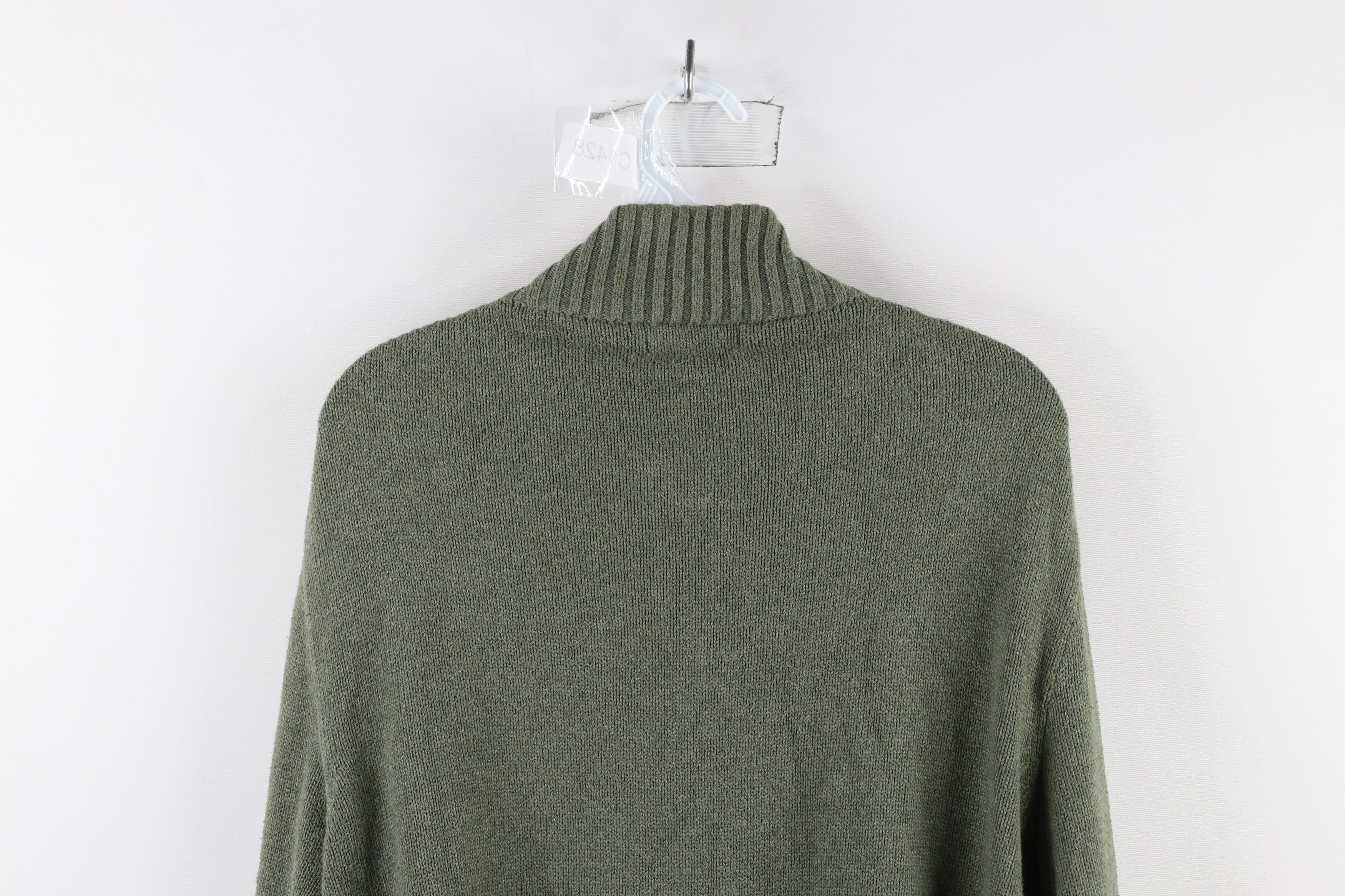 Ralph Lauren × Vintage Vintage Ralph Lauren Knit Half Zip Pullover Sweater Green Size US L / EU 52-54 / 3 - 9 Thumbnail