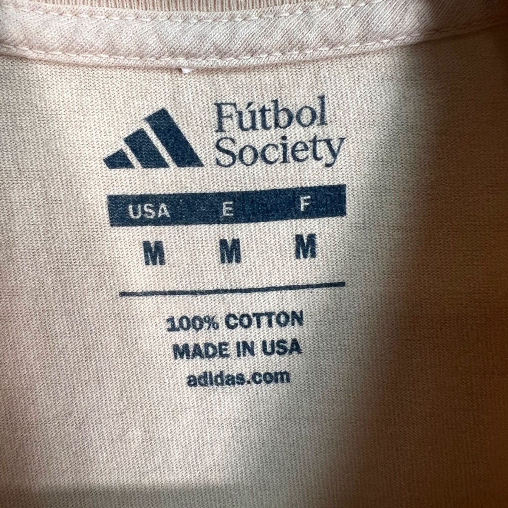 Adidas Adidas T-Shirt Futbol Society Club World Cup 2025 Final Beige Medium 100% Cotton Mens Size US M / EU 48-50 / 2 - 3 Thumbnail