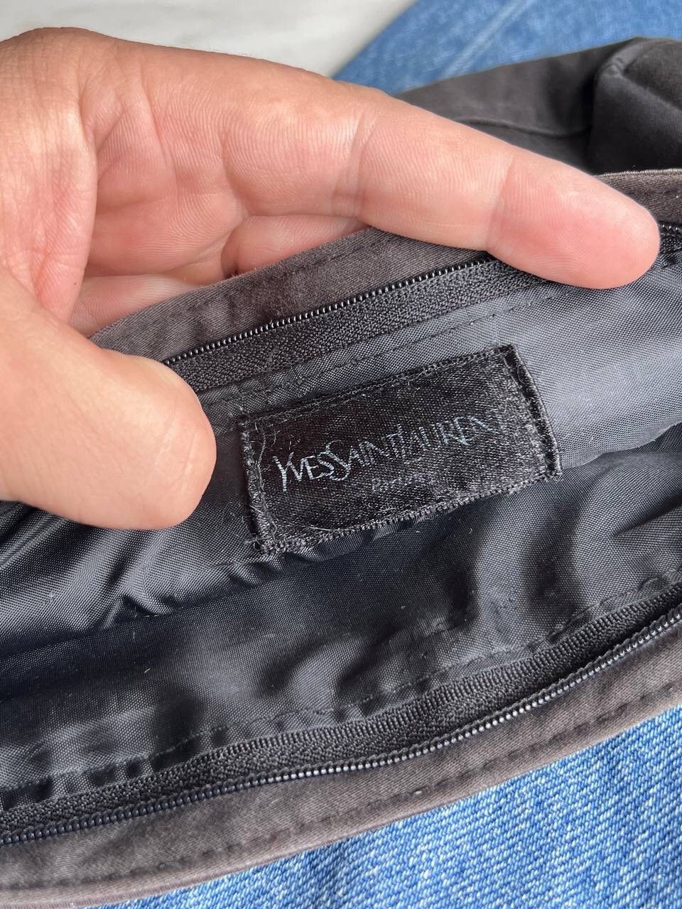 Vintage × Yves Saint Laurent Yves Saint Laurent YSL big pouch cosmetic bag used faded Size ONE SIZE - 12 Thumbnail