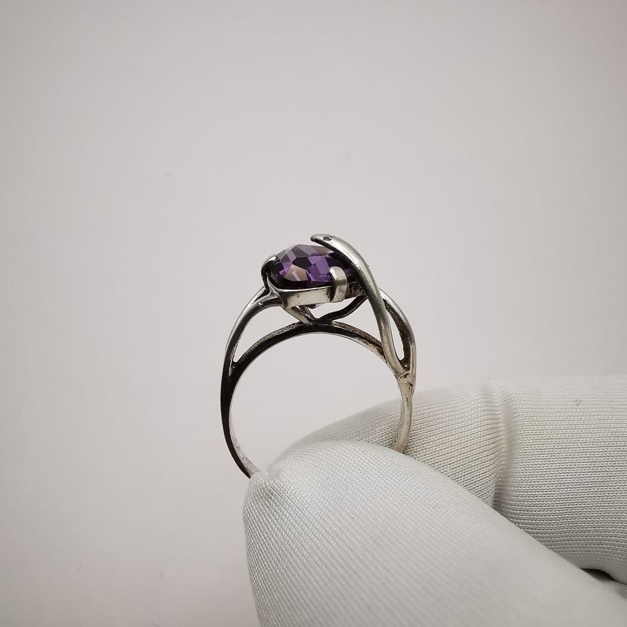 Sterling Silver × Vintage Vintage Ring 925 Sterling Silver Jewelry Purple size 7.5 Size ONE SIZE - 8 Thumbnail