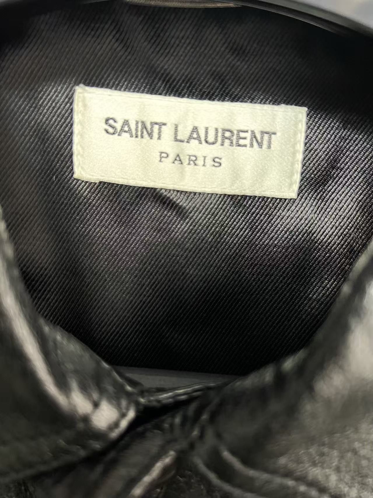 Saint Laurent Paris Black Leather Jacket sz 50 Size US M / EU 48-50 / 2 - 3 Thumbnail
