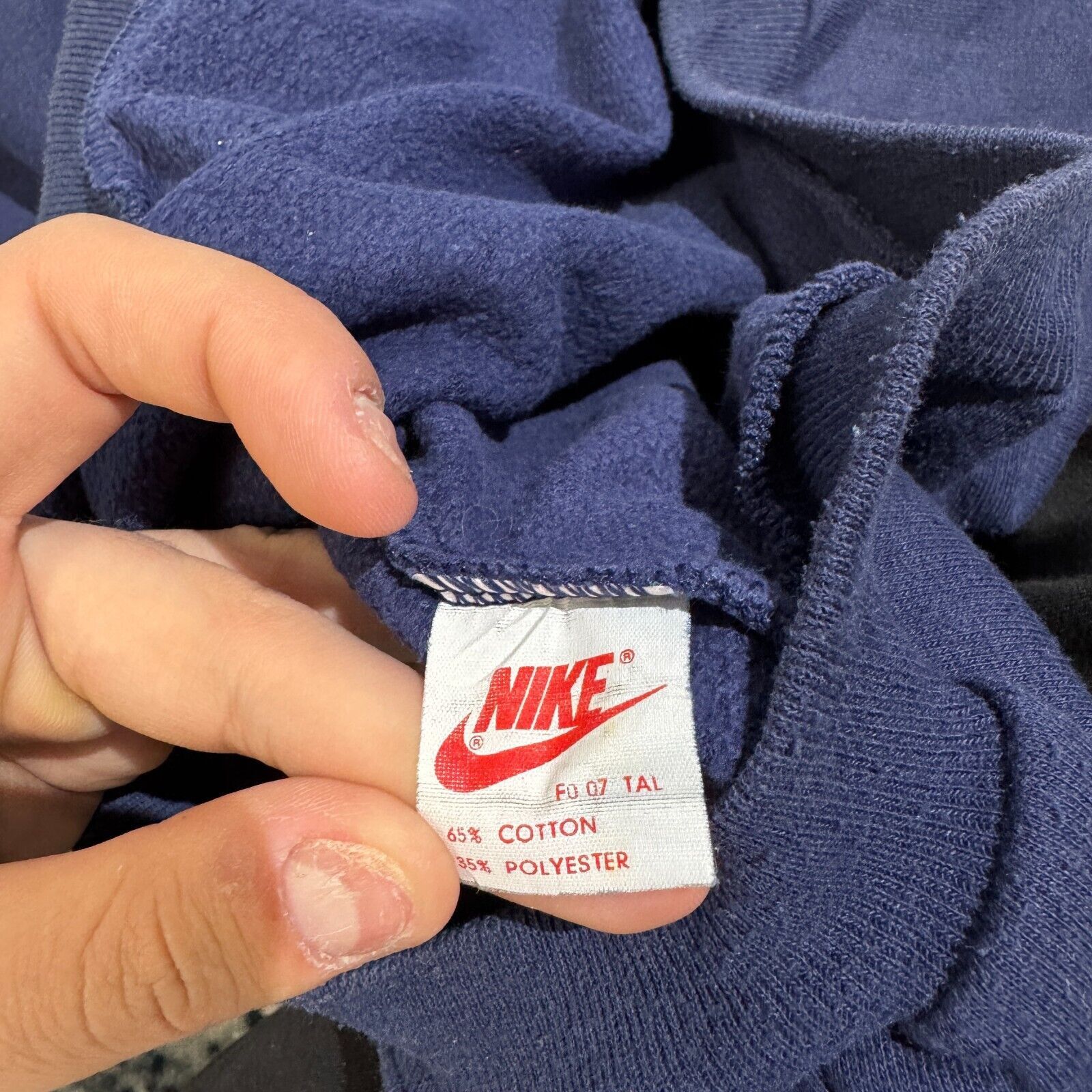 Nike × Vintage Vintage Nike Unisex Navy Cotton Sweatshirt Size XL Size US XL / EU 56 / 4 - 9 Thumbnail
