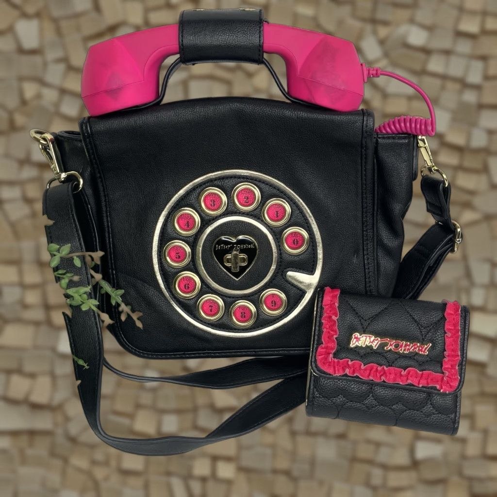 VINTAGE Betsey Johnson Shoulder Bag Women 90s Kitsch Phone Purse