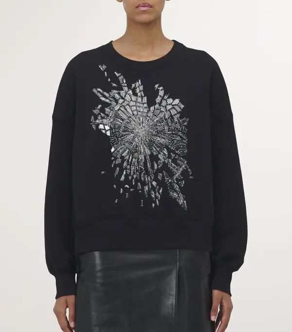 Alexander McQueen o1srvl11e0326 Smashed Screen Embroidered Sweater Black/White Size L / US 10 / IT 46 - 5 Thumbnail