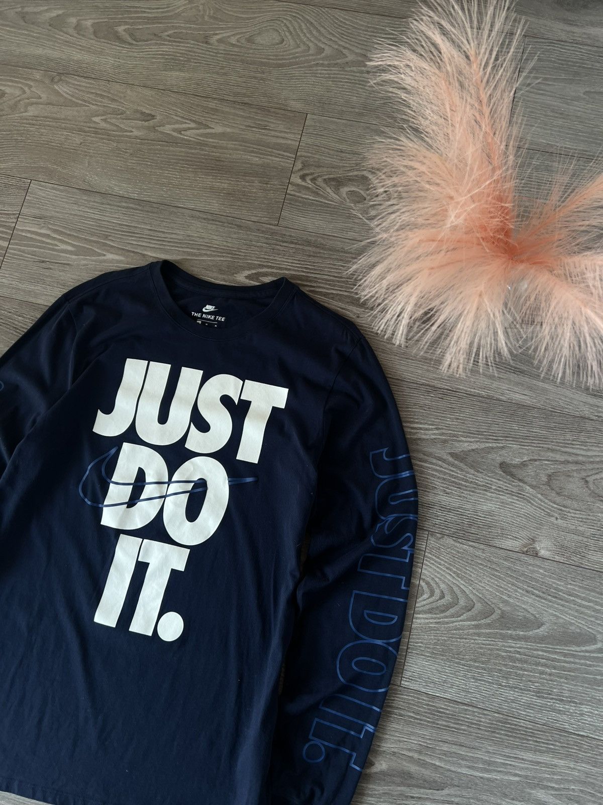 Nike ‼️Nike Big Logo Overprinted Just Do It Swoosh Long Sleeve Tee Size US M / EU 48-50 / 2 - 4 Thumbnail