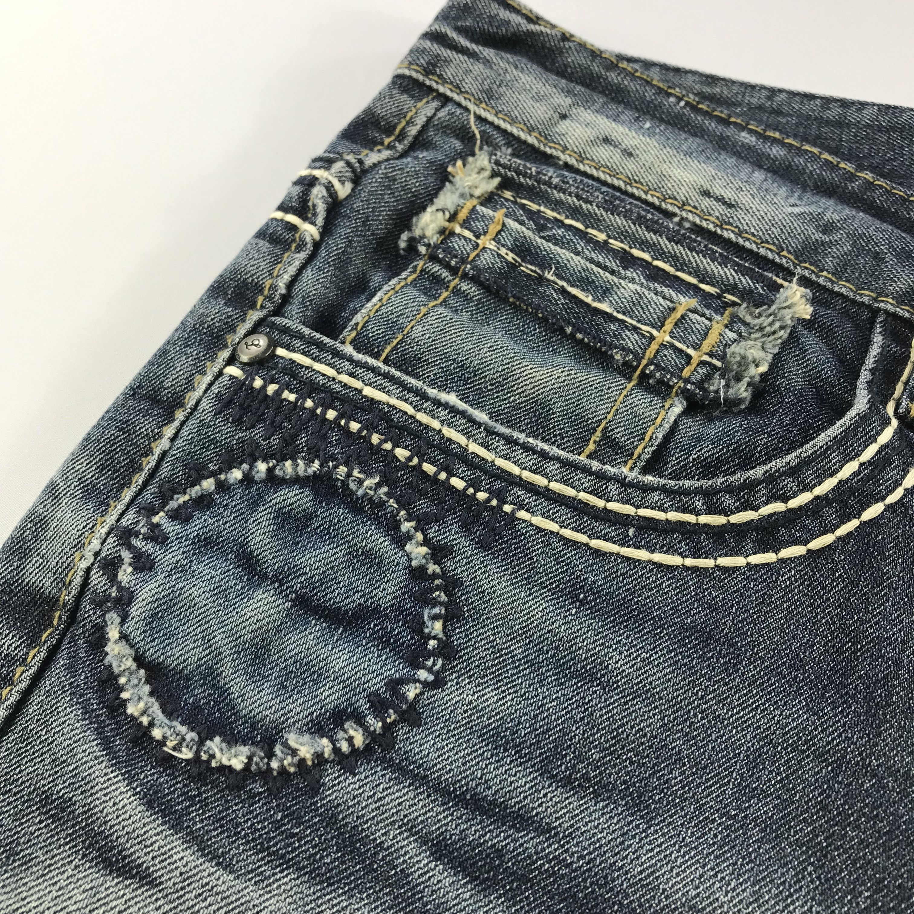 Japanese Brand Yoshitomo Nara Lolita Jeans Zipper Pocket Faded Blue Denim Size US 32 / EU 48 - 8 Thumbnail