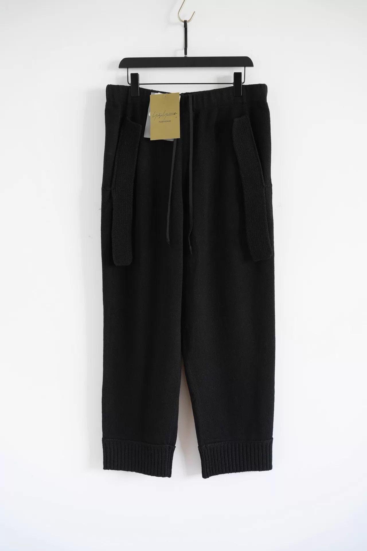 Yohji Yamamoto Black Cropped Drawstring Pants Size 34 Size US 34 / EU 50 - 1 Thumbnail