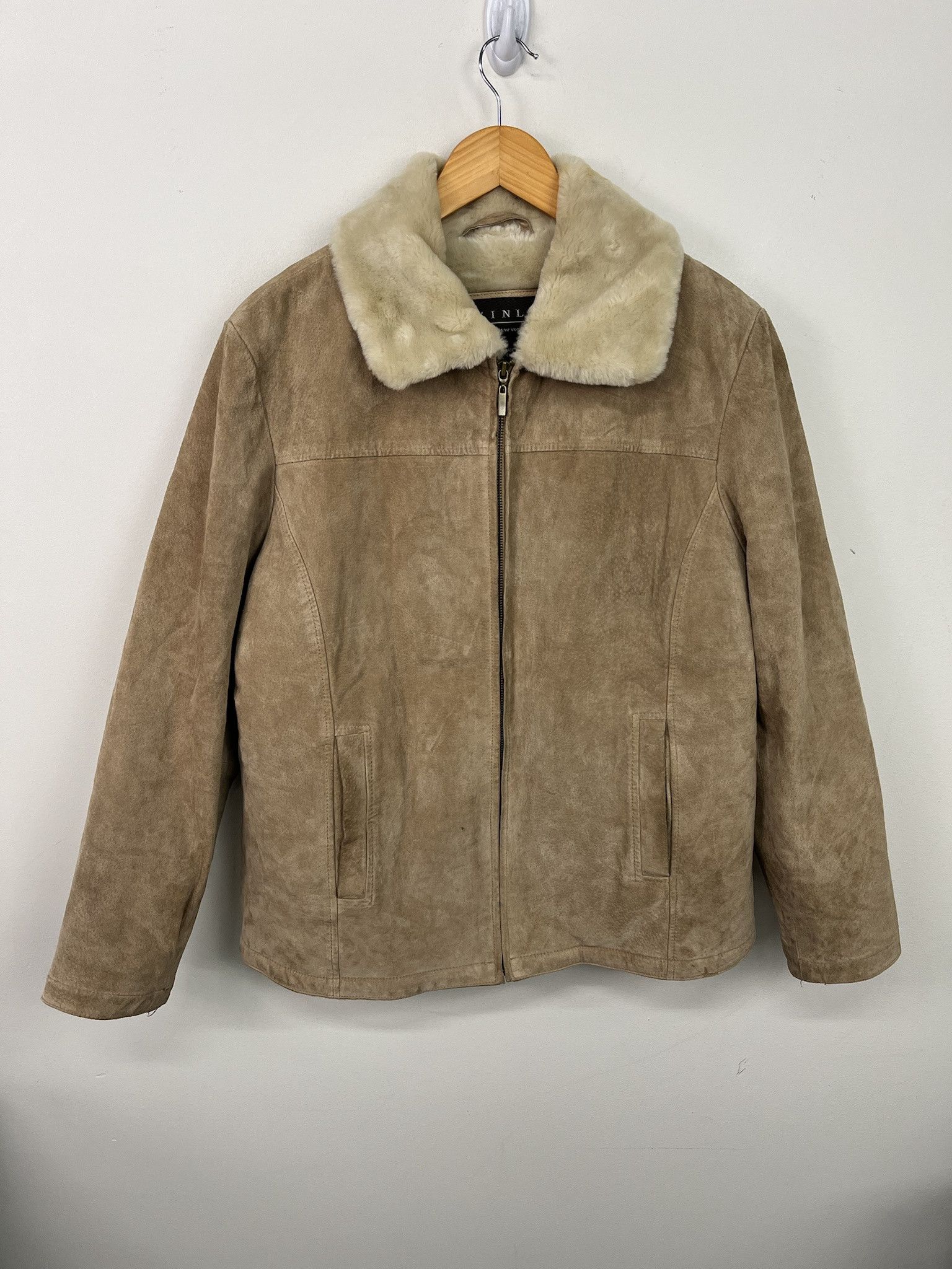 Vintage Vintage 90s Suede Fur Lined jacket Size L Size US L / EU 52-54 / 3 - 1 Thumbnail