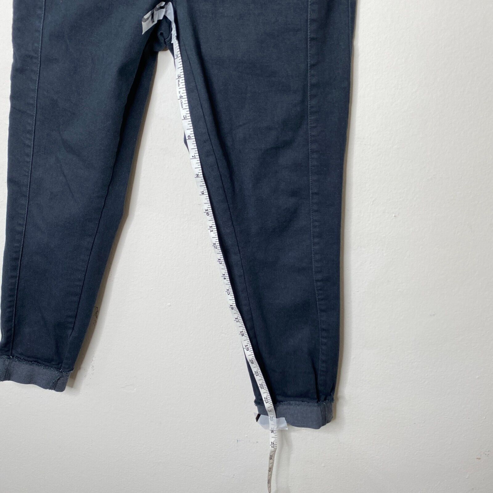 Loft Loft Gray Button Fly Skinny Crop Raw Hem Stretchy Jeans 4 Size 27" / US 4 / IT 40 - 10 Thumbnail
