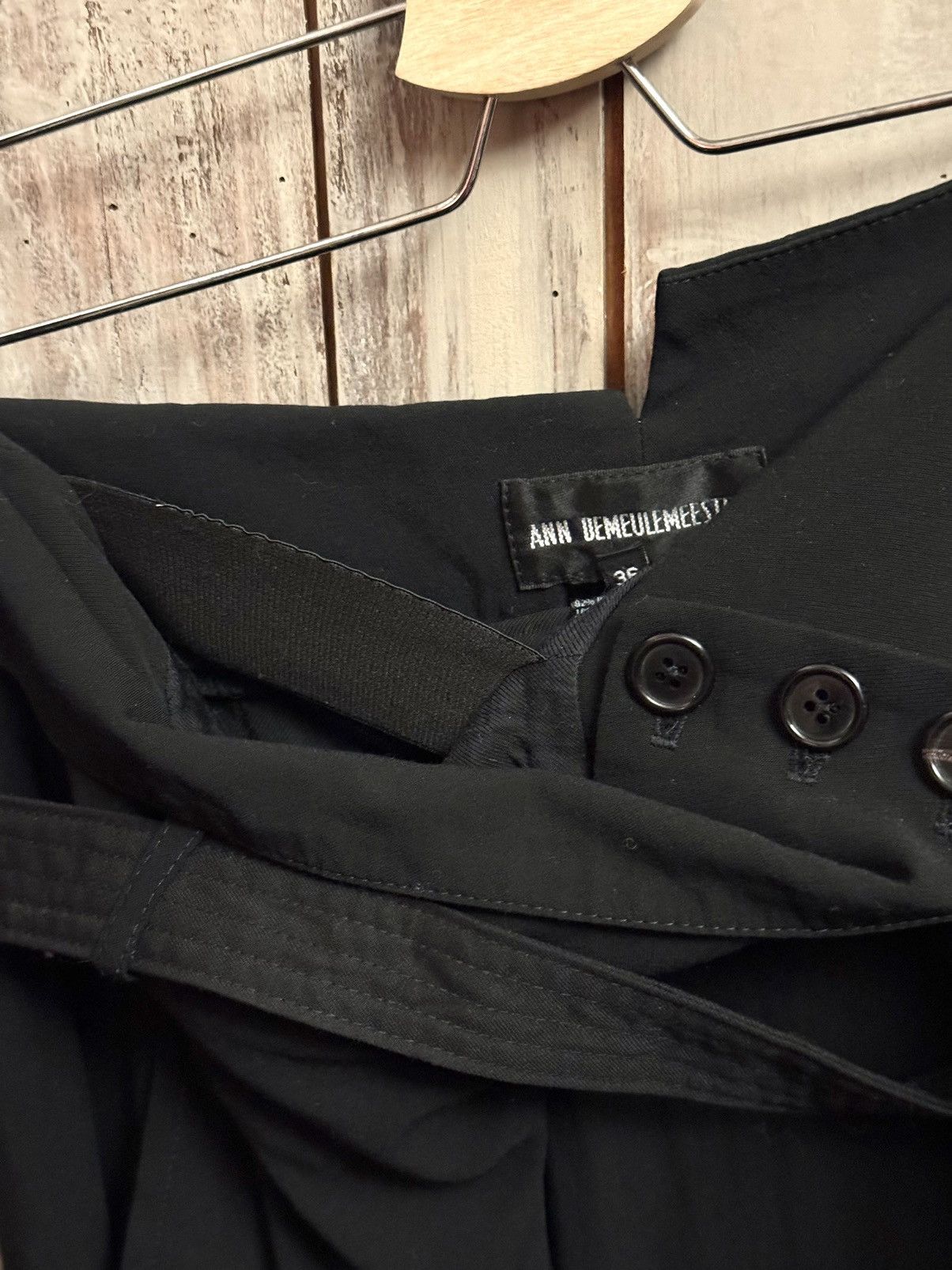 Ann Demeulemeester ann demeulemeester asymmetrical black wool pants 36 fr Size 26" / US 2 / IT 38 - 12 Thumbnail