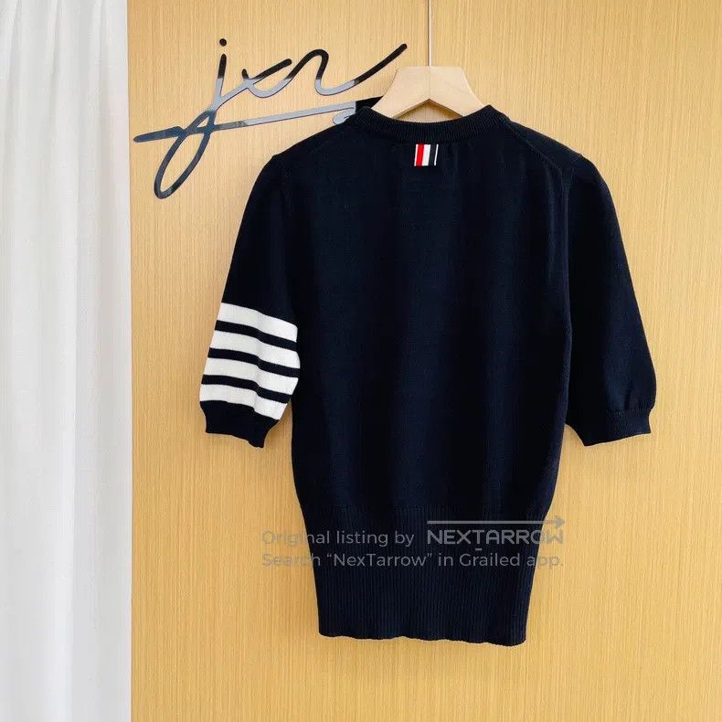 Thom Browne Thom Browne Navy Blue Sea Horse Knit Short Sleeve Sweater Size US XS / EU 42 / 0 - 2 Thumbnail