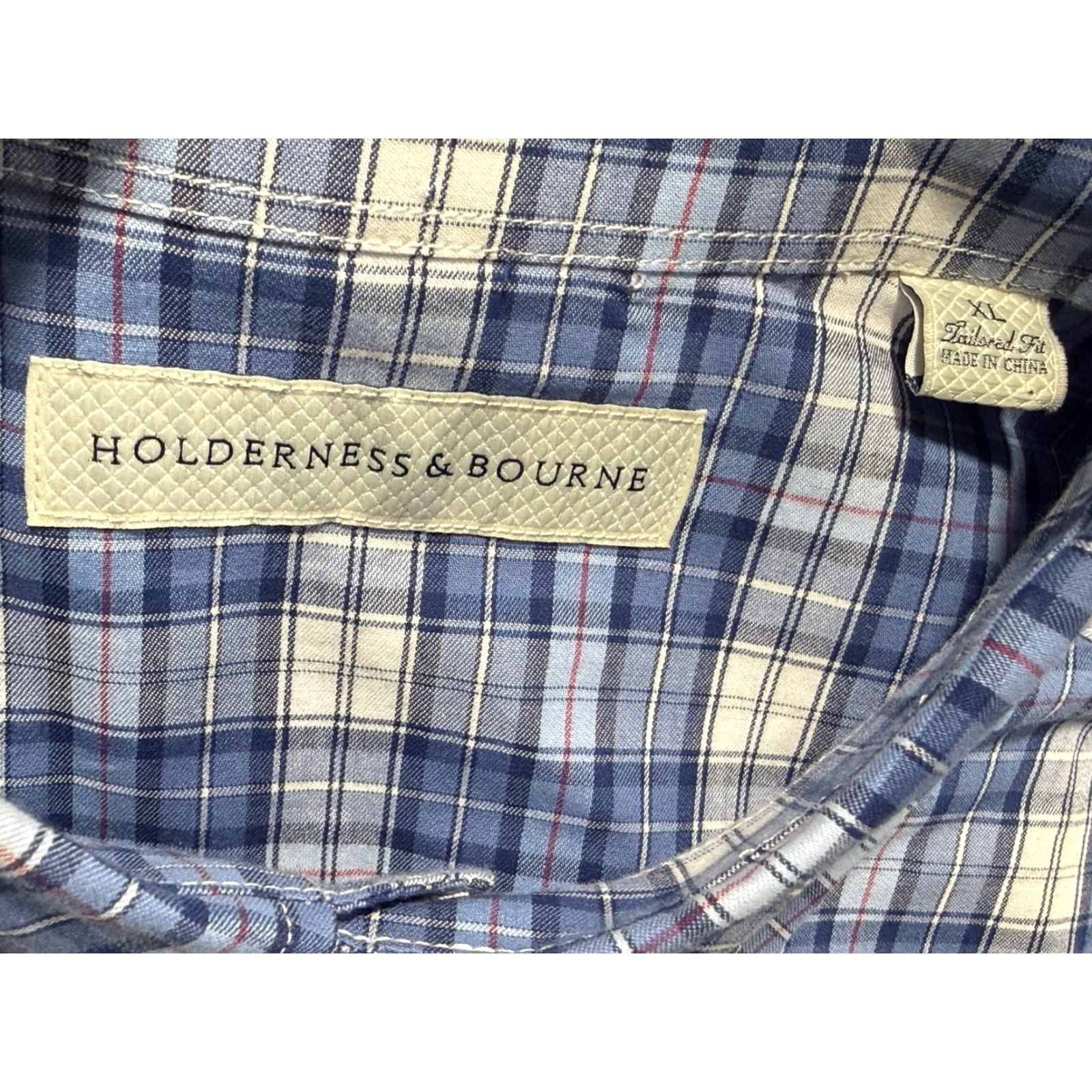 Vintage Holderness & Bourne The Andrews Shirt Button-Up Plaid Blue XL Men’s Tailored Regular Sleeve Long Size US XL / EU 56 / 4 - 6 Thumbnail