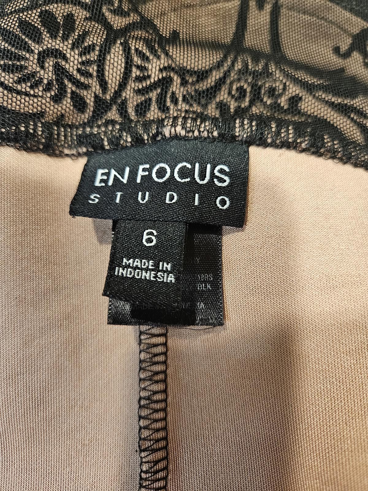 Designer Enfocus Black and Blush Dress with Sheer Top #365 Size M / US 6-8 / IT 42-44 - 5 Thumbnail