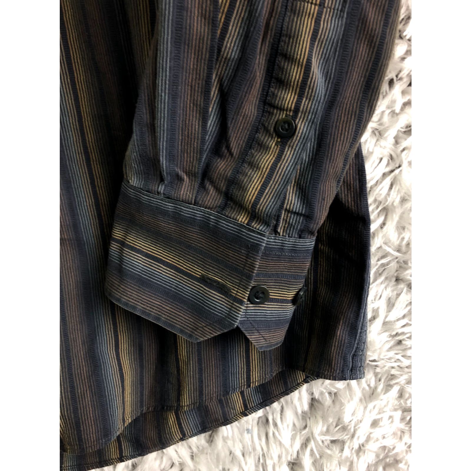 Vintage Cotton Reel Shirt Mens M Brown Stripe Long Sleeve Point Collar Button-Up Size US M / EU 48-50 / 2 - 3 Thumbnail