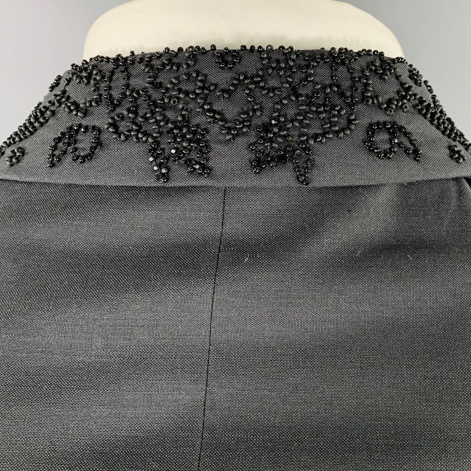 Etro Size 42 Giacche Black Beaded Wool Notch Lapel Sport Coat Size 42R - 5 Thumbnail