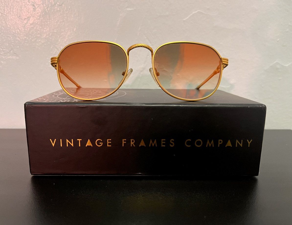image of Vintage Frames Company Vf Red Miami Vice Series Sunglasses in Gold, Men's