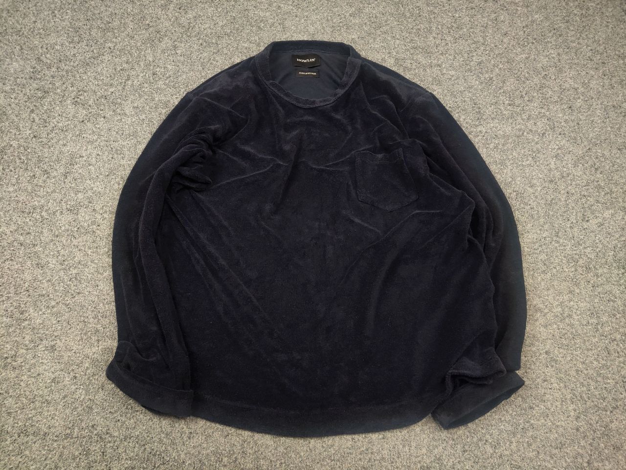 Howlin' Howlin' Headhunter Belgium Navy velour Pocket longsleeve Size US M / EU 48-50 / 2 - 2 Thumbnail