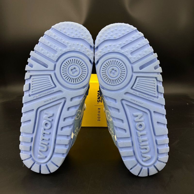 Louis Vuitton Louis Vuitton Trainer Maxi Blue and White Sneakers -2508 Size US 9 / EU 42 - 4 Thumbnail