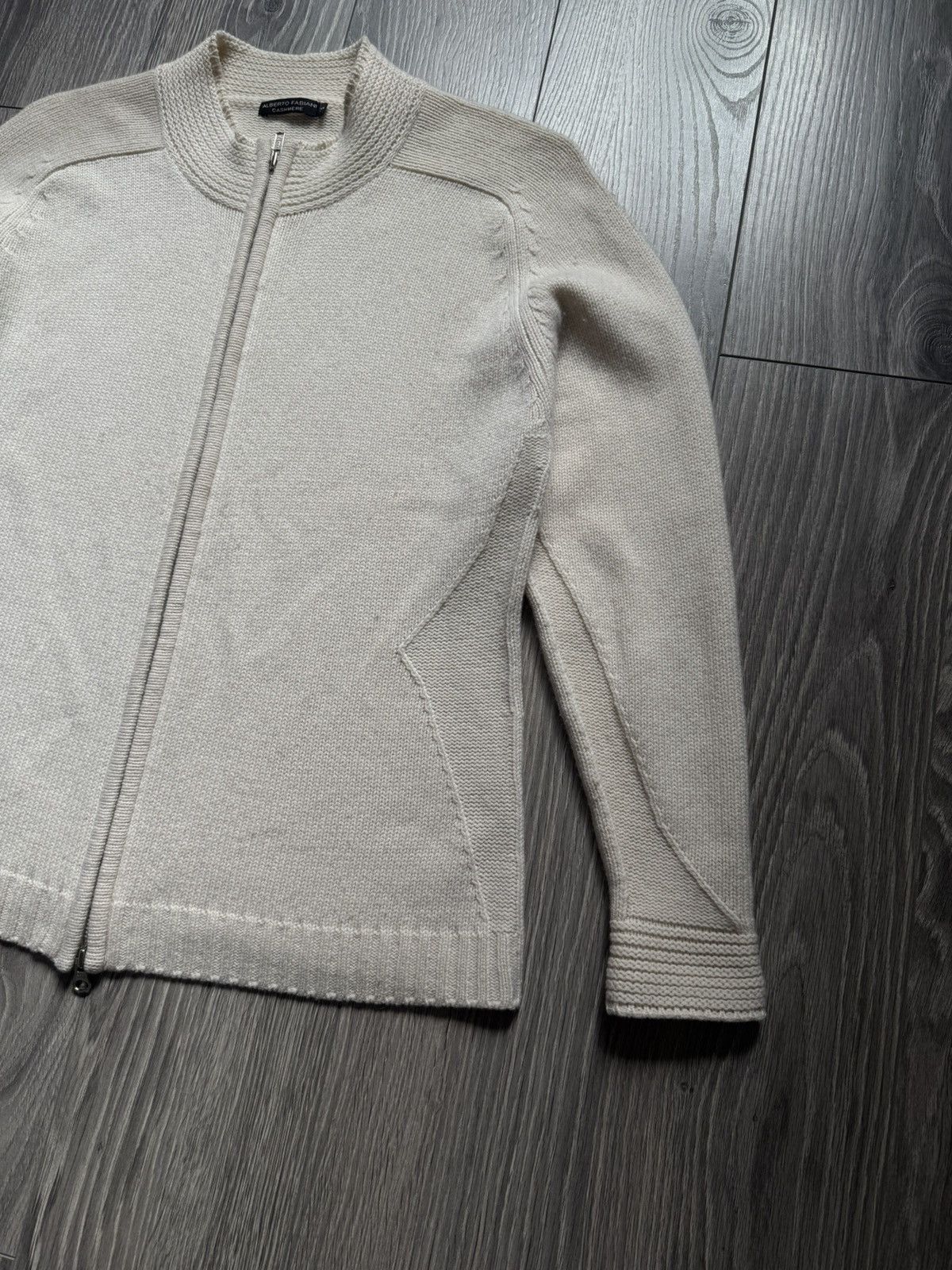 Other Alberto Fabiani Cashmere Zip Cardigan Sweater in L, Beige Size L / US 10 / IT 46 - 3 Thumbnail