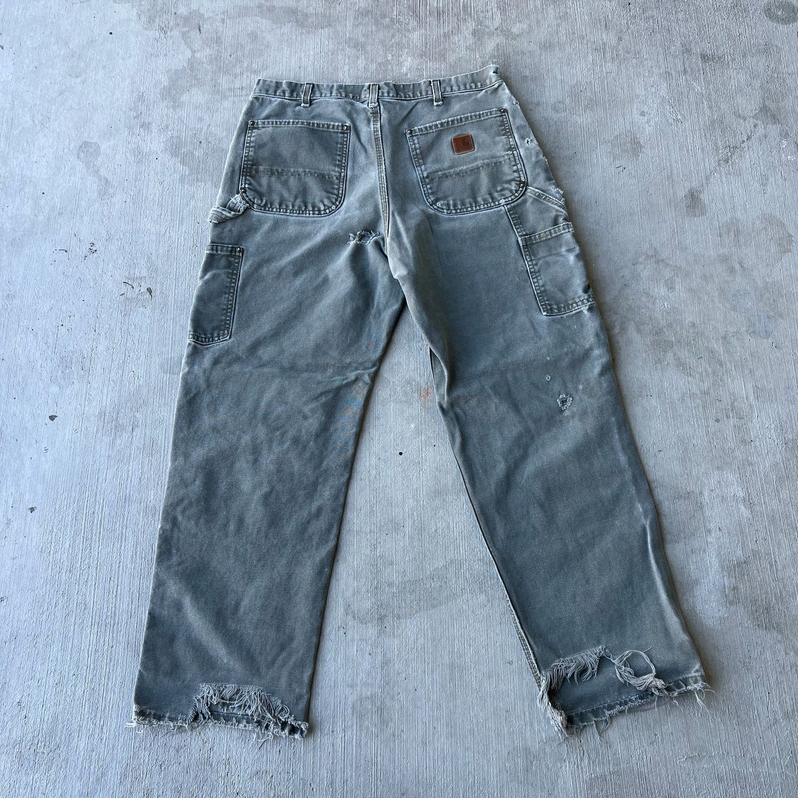 Carhartt × Vintage Carhartt faded green double knee work wear carpenter pants Size US 33 - 6 Thumbnail