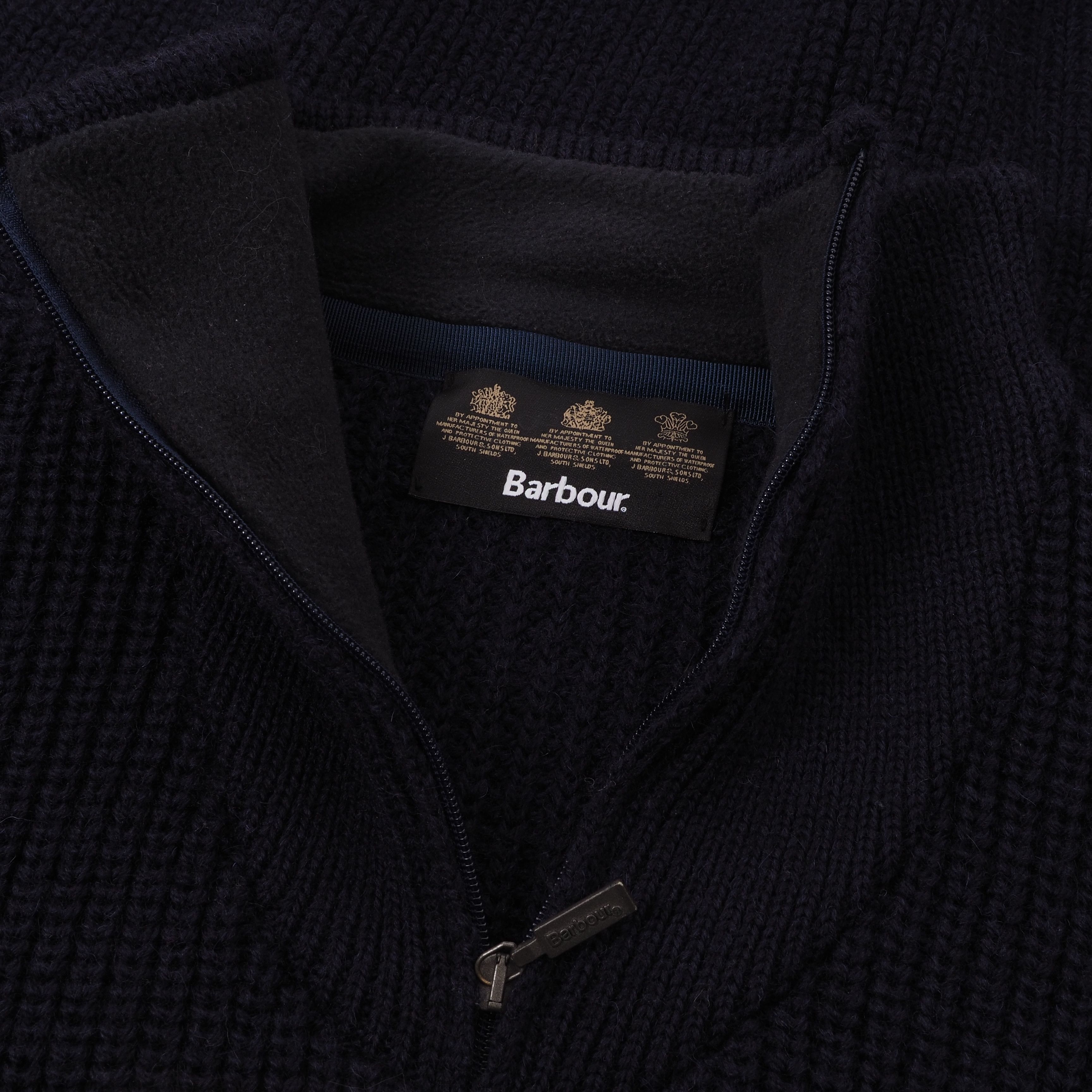 Barbour × Vintage Barbour Vintage TYNE ZIP NECK Blue Wool Knit Heavy Sweater Size US L / EU 52-54 / 3 - 5 Thumbnail