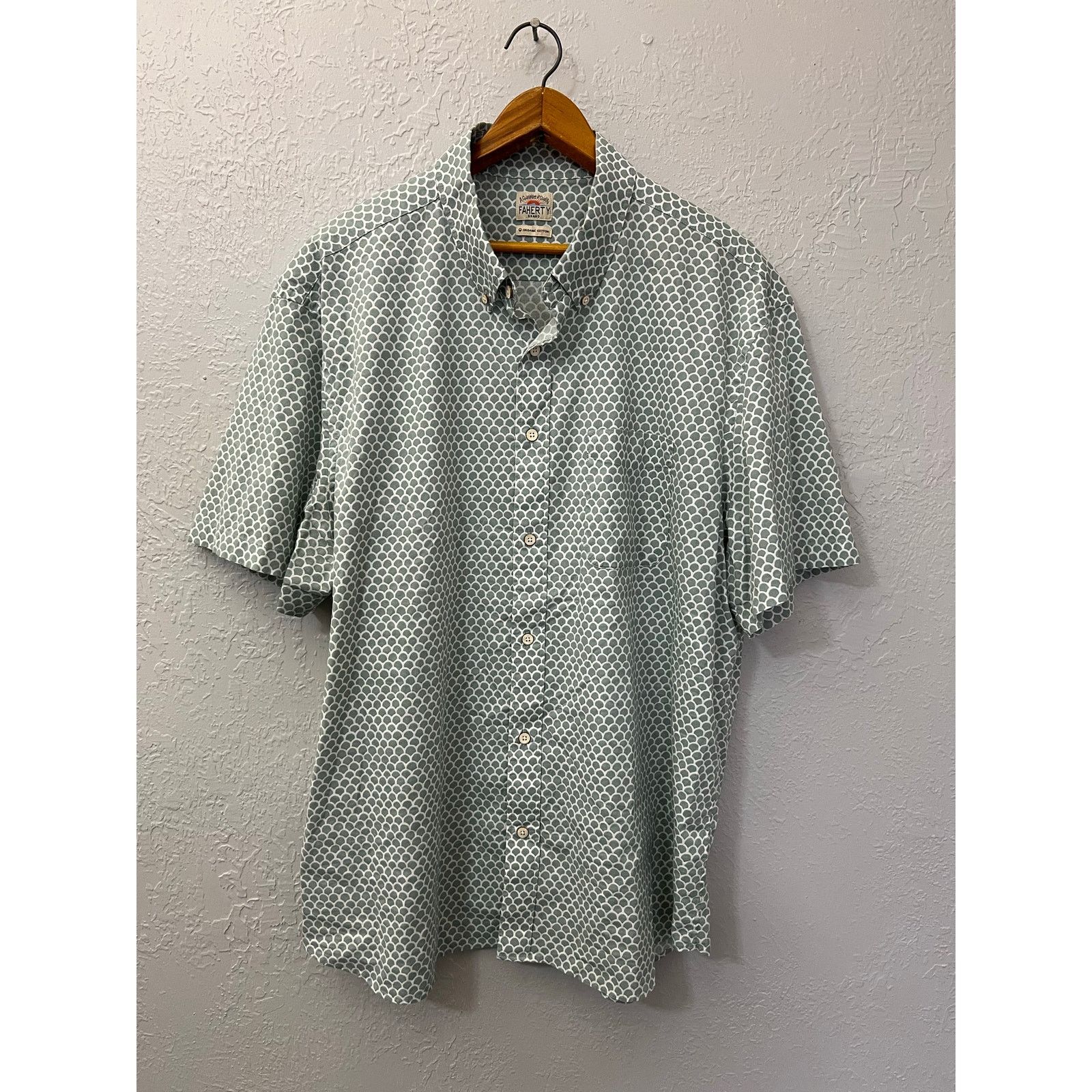 Faherty Faherty Brand Organic Cotton Button Up Shirt Mens XXL Green Size US XXL / EU 58 / 5 - 1 Thumbnail