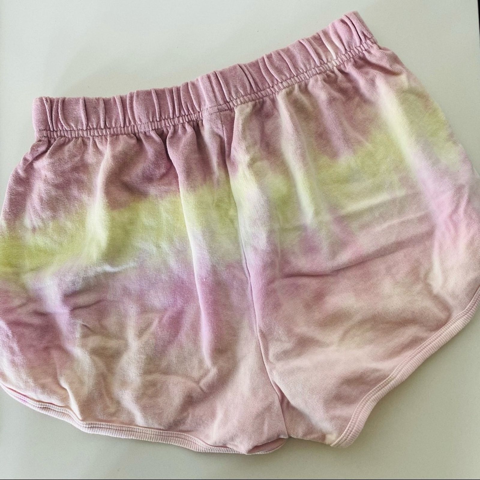 Target Basics TARGET Pink Purple Yellow Tie Dye Stripe Sweat Lounge Shorts Size 26" / US 2 / IT 38 - 4 Thumbnail