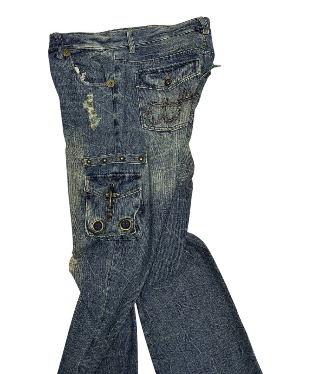 Hysteric Glamour × In The Attic × Junya Watanabe Vintage IN THE ATTIC Punk Bondage Multi Pocket Cargo Jeans Size US 29 - 6 Thumbnail