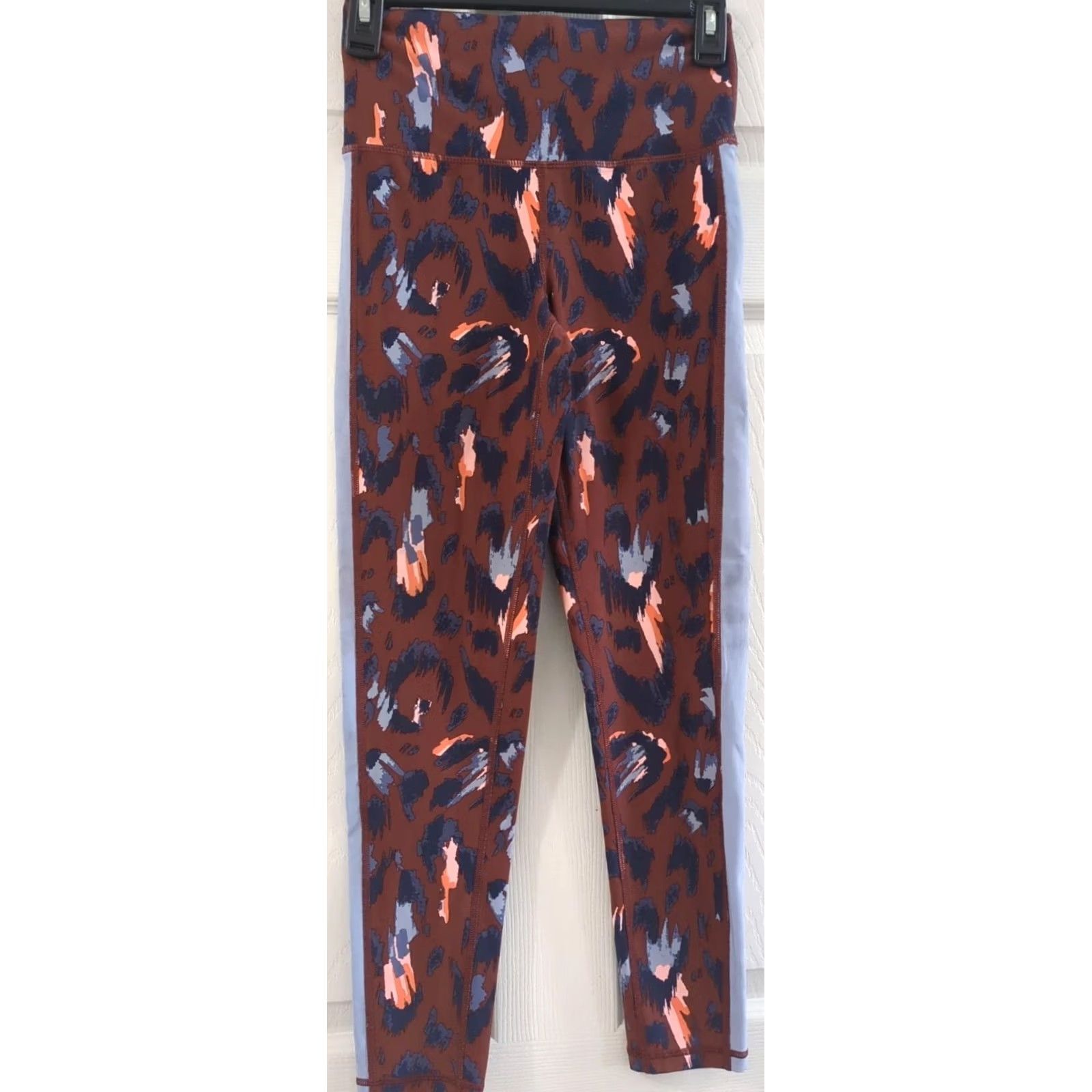 Vintage Aerie Leggings Women M Brown Animal Print Abstract Real Me High Rise Stripe Activewear Size 32" / US 10 / IT 46 - 2 Thumbnail