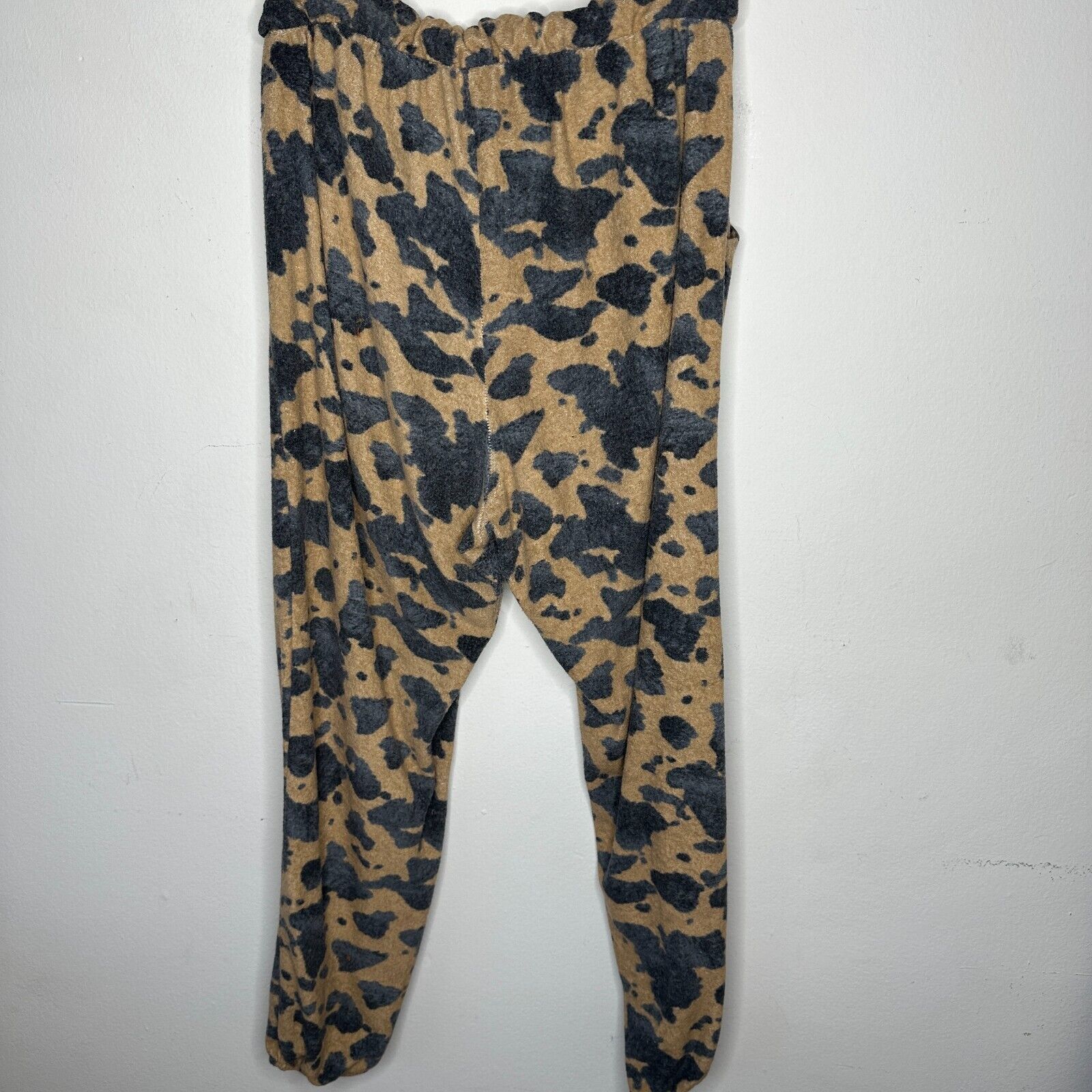 Other Entro Tan Black Cheetah Drawstring Jogger Pants Pockets L Size 34" / US 12 / IT 48 - 5 Thumbnail