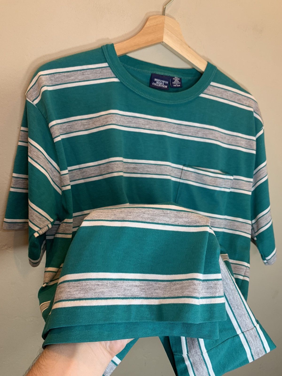 Vintage *RARE* Vintage Single Stitch Striped USA-Made Mervyn’s Shirt Size US L / EU 52-54 / 3 - 5 Thumbnail