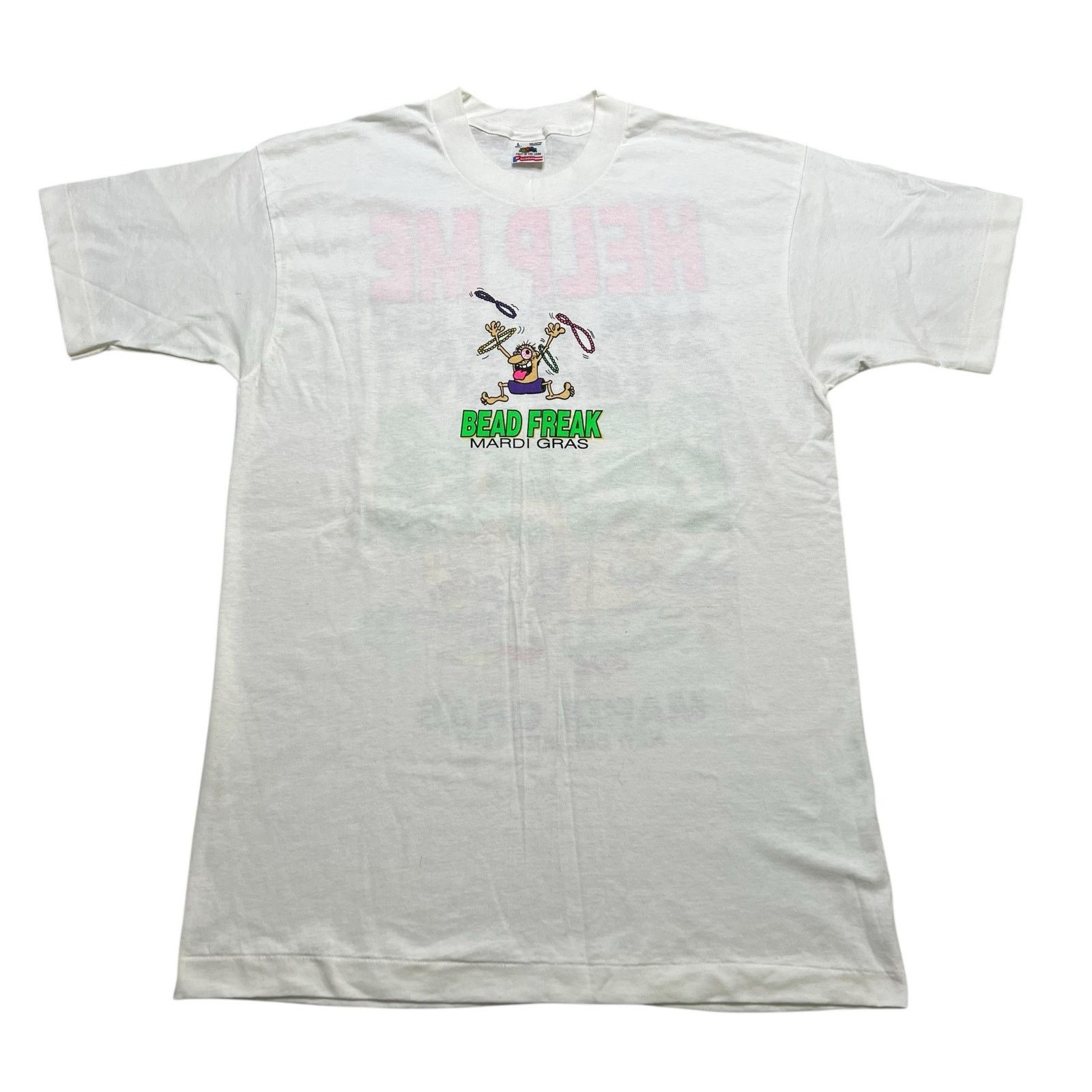 Fruit Of The Loom Vintage 90s Mardi Gras Bead Freak T-Shirt USA Made Sz Large Size US L / EU 52-54 / 3 - 3 Thumbnail