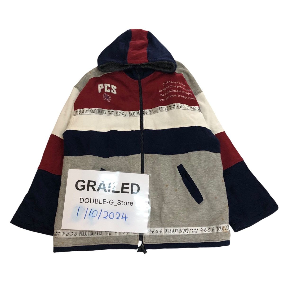 Japanese Brand Vtg Polo Country Zipper Jacket Big Logo Spell Multi Colour Size US L / EU 52-54 / 3 - 1 Thumbnail