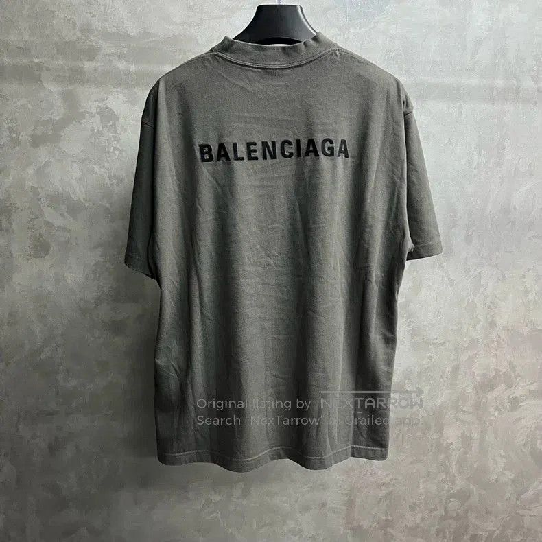Balenciaga Balenciaga Gray Logo Embroidered Short Sleeve T-shirt. Size US S / EU 44-46 / 1 - 2 Thumbnail