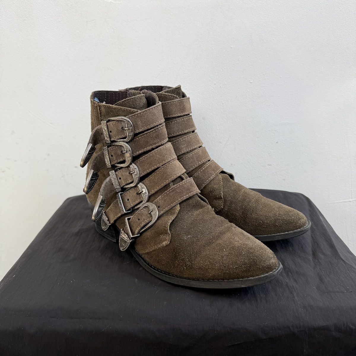 Japanese Brand Pavement Cowboy Western Boots With Buckles Detail Size US 9 / IT 39 - 2 Thumbnail