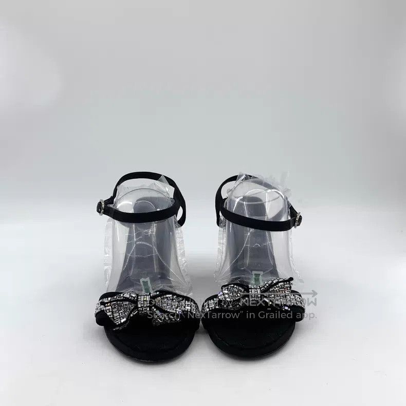 Chanel Chanel Black bow with diamonds, buckle, thick-heeled high- Size US 8 / IT 38 - 3 Thumbnail