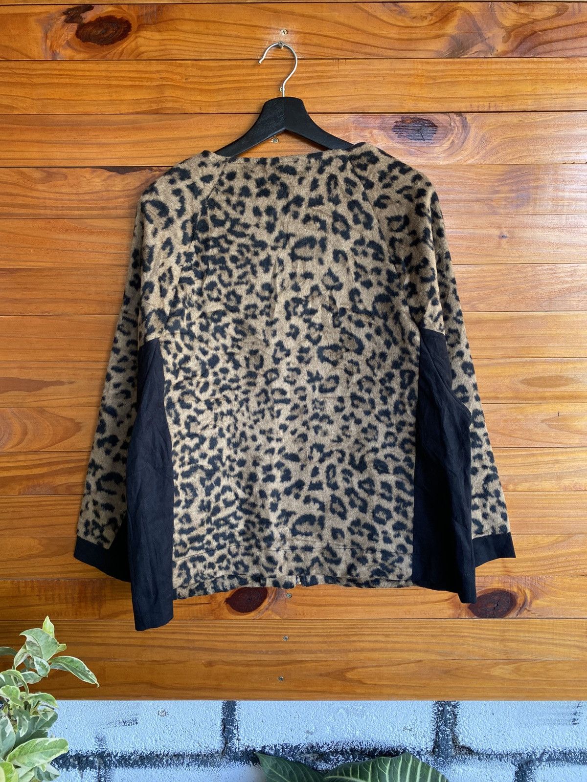Japanese Brand Silent Worth Leopard Print Wool Blend Zip Jacket Women Size M / US 6-8 / IT 42-44 - 9 Thumbnail